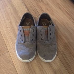 Little boys grey chambray toms
